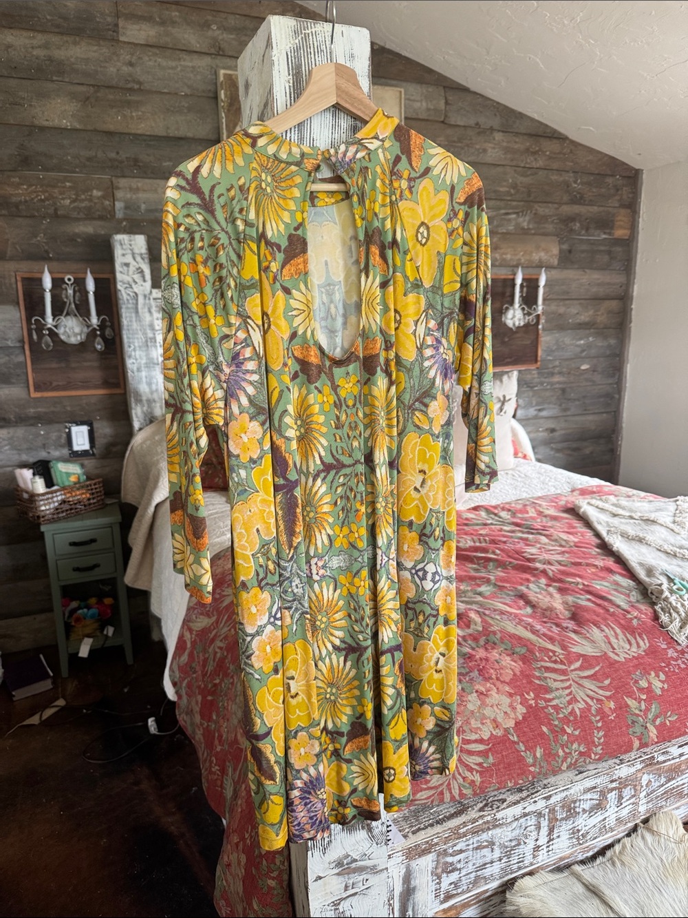 Free People Yellow Floral Mini Dress - Picture 3 of 4